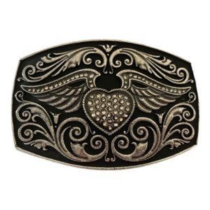 NIB Rock 47 Winged CZ Heart Belt Buckle
